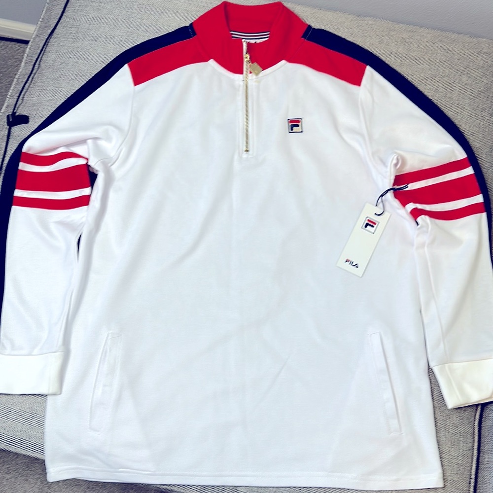 Classic Fila partial zip pull over
